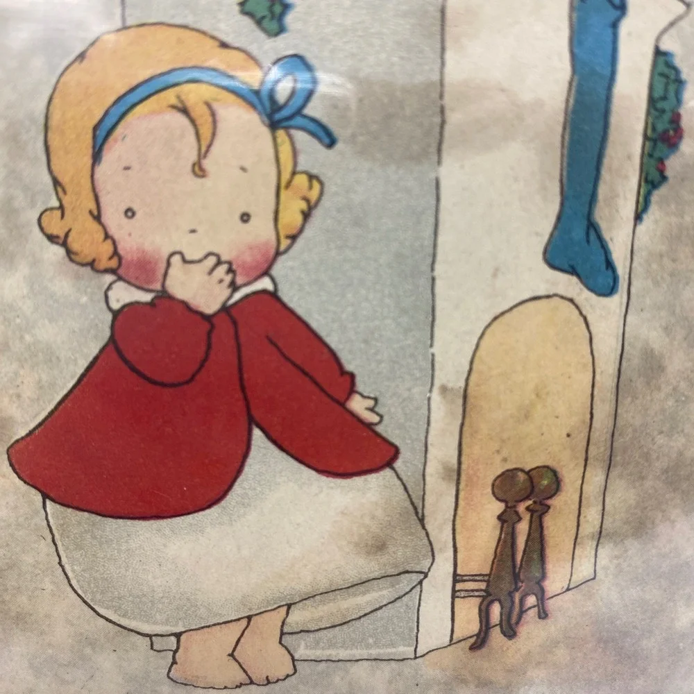 1919 Antique Postcard‎ Christmas Greeting Dear Cousin Ruth  Protective Sleeve